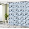Ambesonne Cat Shower Curtain, Marine Animals on Ship, 69"Wx70"L