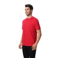 thumbnail image 5 of Zfeel Men's Dry Fit Short Sleeve Poly Shirt, Crewneck Comfortable Tee, Moisture Wicking, Red, M, 5 of 6