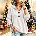 thumbnail image 2 of SEROYE Women's Waffle Knit Sweatshirts Hoodie Pullover Henley V Neck Solid Long Sleeve Casual Sport Top Fall Winter (M, White), 2 of 7