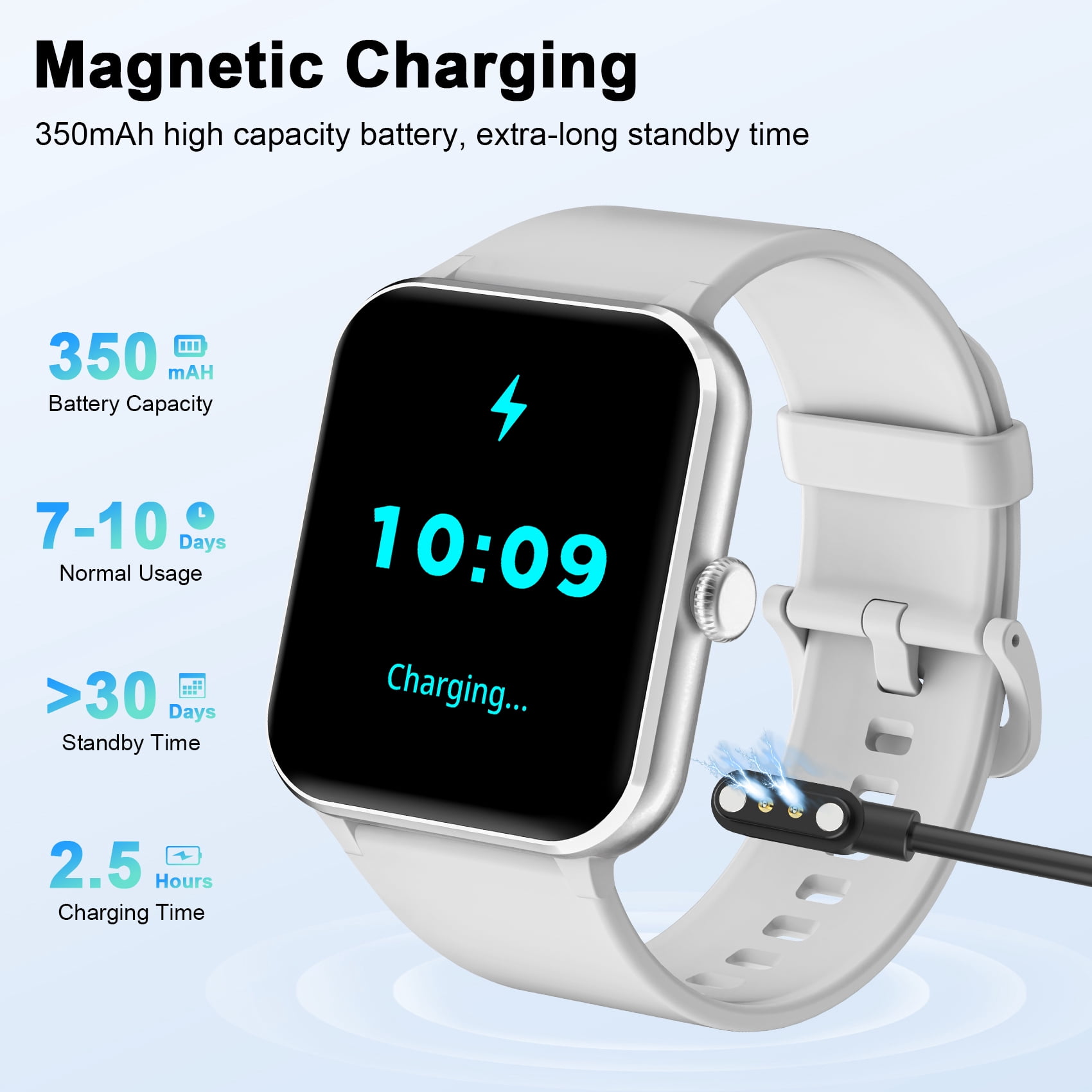 Blackview Smart Watch for Men, Bluetooth Calling, Fitness Tracker with 100+ Sports Modes, 1.85" HD Display, Compatible with Android & iPhone, Gray