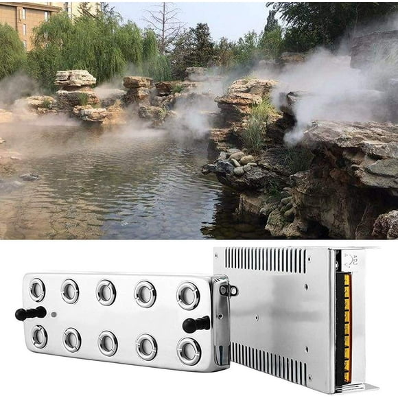 10 Heads Fogger Ultrasonic Fogger, 5L/H Fogger Humidifier With Transformer For Veil Formation Food Preservation Garden/Pond Etc
