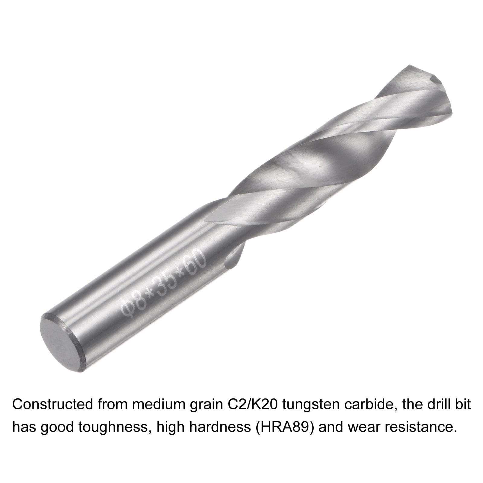 Unique Bargains Solid Carbide Twist Drill Bits Tungsten Carbide Jobber Drill Bits Straight Shank 8mm