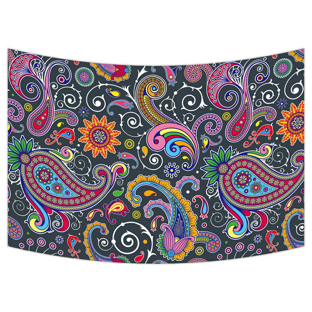 ZKGK Paisley Flower Floral Tapestry Wall Hanging Wall Decor Art for