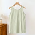 thumbnail image 4 of Ohufall Women's Cotton Pajama Tank Tops with Chest Pads Summer Solid Casual Sleeveless Crew Neck Pj Shirt Soft Comfy Home Sleepwear for Women, 4 of 6