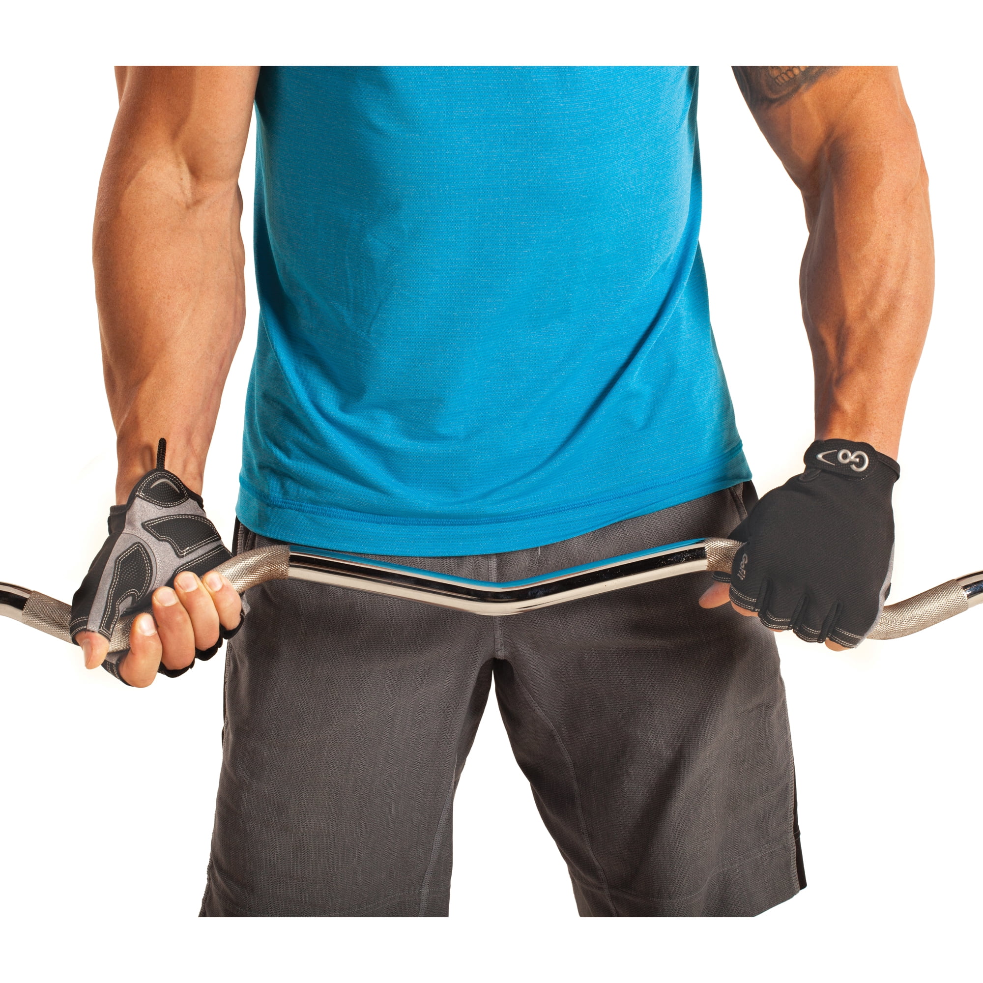 GoFit Xtrainer Cross-Training Gloves Large with Padded Palm, Synthetic Leather Grip, Mesh Back