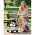 thumbnail image 3 of Lekereise Cat Carrier with Wheels (Black), 180° Wide Open Rolling Cat Carrier for Outdoor Adventures, Silent Wheels & Hard Bottom for Park/Camping, Portable Pet Travel Carrier for Cats Up to 15 lbs, 3 of 7