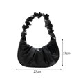 thumbnail image 3 of Bolsa grande plisado de cuero PU de Color puro Vintage para mujer, de hombro para axilas Ndcxsfigh Para Estrenar, 3 of 9