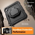 thumbnail image 5 of Case for iPad (A16) 11th Gen 2025/ iPad 10th Gen 10.9 inch 2022, 360 Rotating Stand Handle Shoulder Strap Heavy Duty Shockproof Cover, Black, 5 of 7