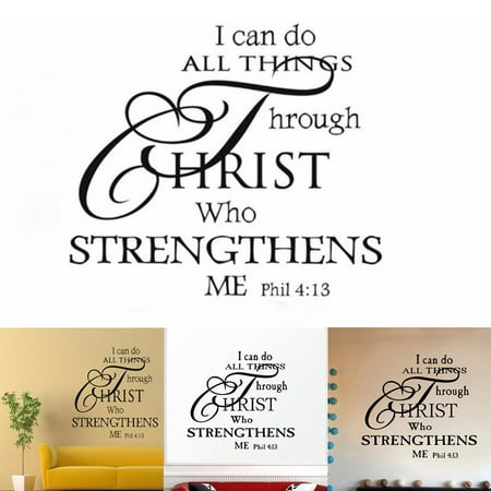 Vintage Letters For Wall Decor I can do all things, Letters Wall Sticker Waterproof Removable Inspirational Quote Decal Quote Decor Sticker for Living Room Bedroom Bathroom Kitchen Home Decor ()