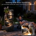 thumbnail image 6 of 5 Tiered Rock Water Fountain Outdoor with Vintage Jar, Cascading Waterfall Fountain with LED Lights, Outdoor Fountains for Garden or Patio, Yard, and Deck Decor, 16.5" L x 12.6" W x 31.7" H, 6 of 9