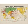 thumbnail image 2 of Beinecke Manuscript Library 32x25 Black Ornate Wood Framed with Double Matting Museum Art Print Titled - Up To Date map of the world war 1942, 2 of 4