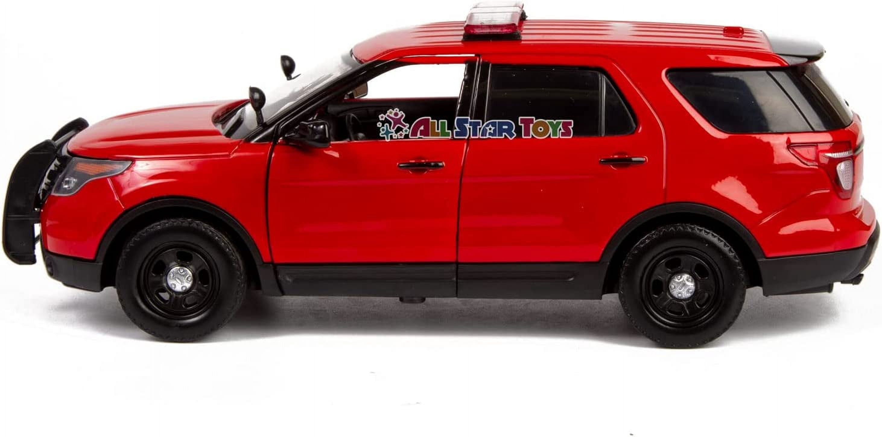 2015 Ford Police Interceptor Utility "Fire Marshal" Plain Red 1/24 Diecast Model Car by Motormax
