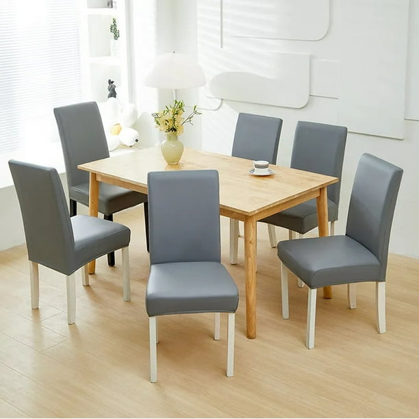 Fundas De Silla De Pu 1Pcs Stretch Chair Slipcovers For Dining Room Kitchen Seat Protectors Spandex Fabric Washable Full Cover Elastic Designs for Wedding Banquet Decor 45-60cm JASKFLY