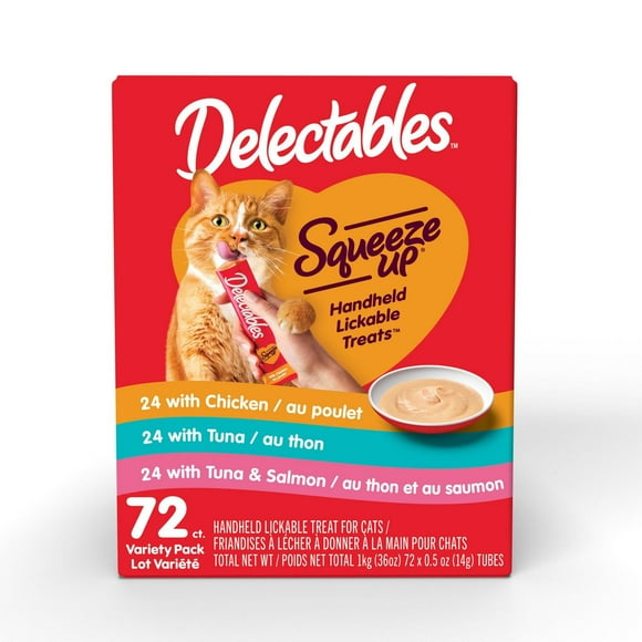 Delectables Chicken, Tuna, Tuna/Salmon Squeeze Up™ Wet Cat Treats 72 Pack