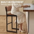 thumbnail image 3 of MultiHaven 30" Counter Height Bar Stools Set of 2,Modern Upholstered Stool with Thick Back & Seat for Kitchen Island,Bar,Cafe - Dark Brown PU, 3 of 9