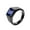 Black Dark Blue, variant on Men's Stainless Steel Vintage Simple Square Red Stone Ring with Gold Plated Side, for Wedding Statement Size 9