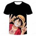 thumbnail image 2 of Verano de una pieza Luffy 3d camiseta Casual pirata Wang mujer niños moda manga corta niños niños impreso T-shirt150 heqiyong CONDUJO, 2 of 2