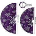 thumbnail image 3 of Christmas Snowflake Purple Tree Skirt, Seasonal Tree Mat Holiday Party Supplies Ornaments Indoor Outdoor Decorations for Tabletop Trees 35.4 Inches, 3 of 6