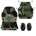 thumbnail image 5 of SCRAWLGOD Dragonfly Leaf Stars Moon Print Black Set of 4 Gaming Chair Covers Slipcovers with Armrest Covers Computer Chair Cover Soft Stretch Gamer Chair Cover Cat Scratch Proof, 5 of 7