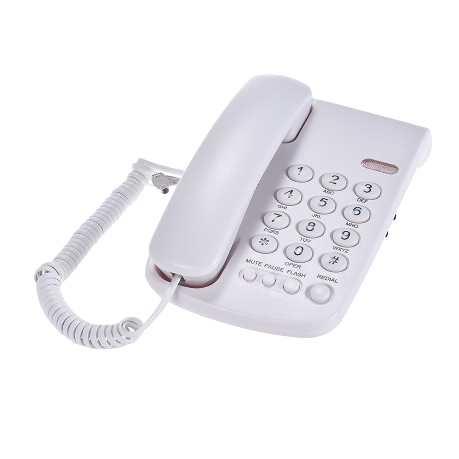 White KerLiTar K-P041 Basic Corded Phone with Redial Mute Function Landline Telephone