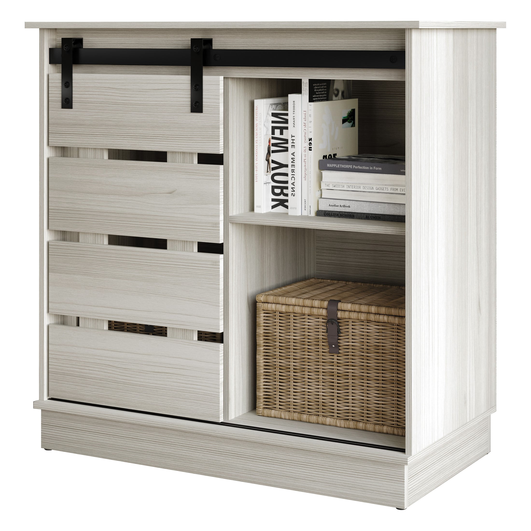 Castle Place Farmhouse Sideboard Buffet Cabinet, Light Grey