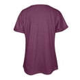 thumbnail image 5 of MIXUE Boho Tops For Women Summer Solid Color V Neck Short Sleeve Soft Casual Basic Pullover Shirts For Women Tshirts Activewear,Red,S, 5 of 5