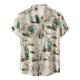 thumbnail image 1 of Hombres Casual Botones Playa Sin posicionamiento Estampado Turndown Camisa de manga corta Blusa Pompotops  oipoqjl49616, 1 of 9