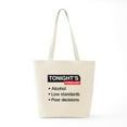 thumbnail image 6 of CafePress - Tonight's Forecast: Alcohol, Low Standards, Poor D - Unisex Canvas Tote Bag, Beige, 1-Piece, 6 of 7