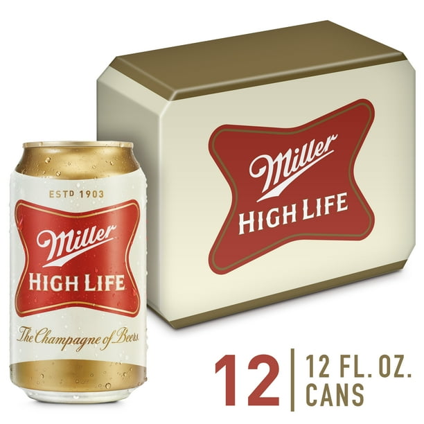 Miller High Life American Lager Beer, Beer 12 Pack, 12 FL OZ Cans, 4.6
