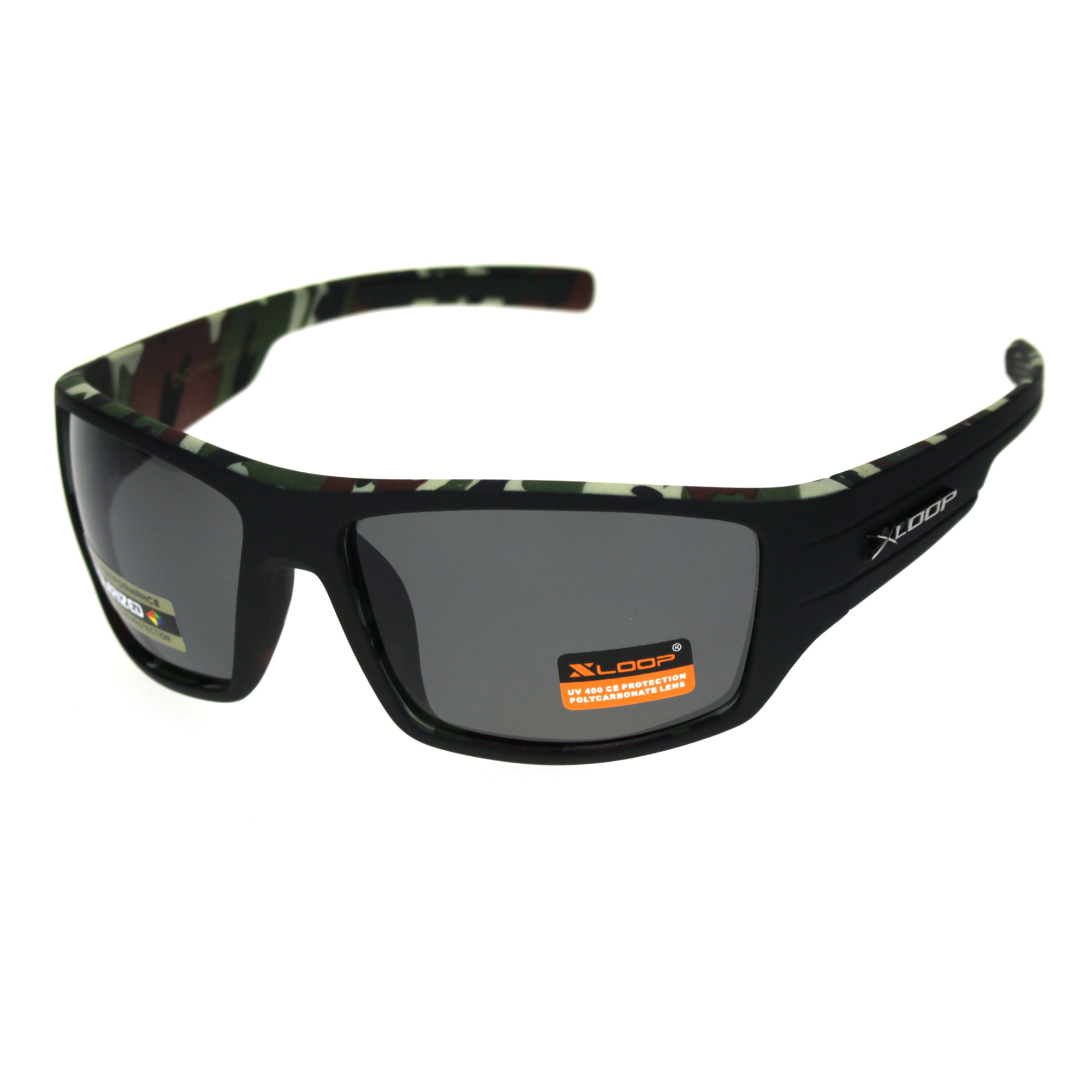 Xloop Polarized Mens Rectangle Runners Camouflage Print Sunglasses