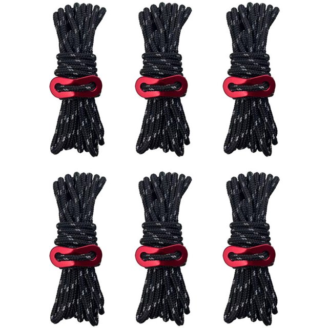 Cuerda para Acampar de Servicio Pesado de 8 Botones - Líneas Reflectantes para Exteriores de 4 Mm con Ajustador de Tensor Cuerda de Nailon Fuerte para Carpa Grande Lazos para Toldos de Lona Grande Pa