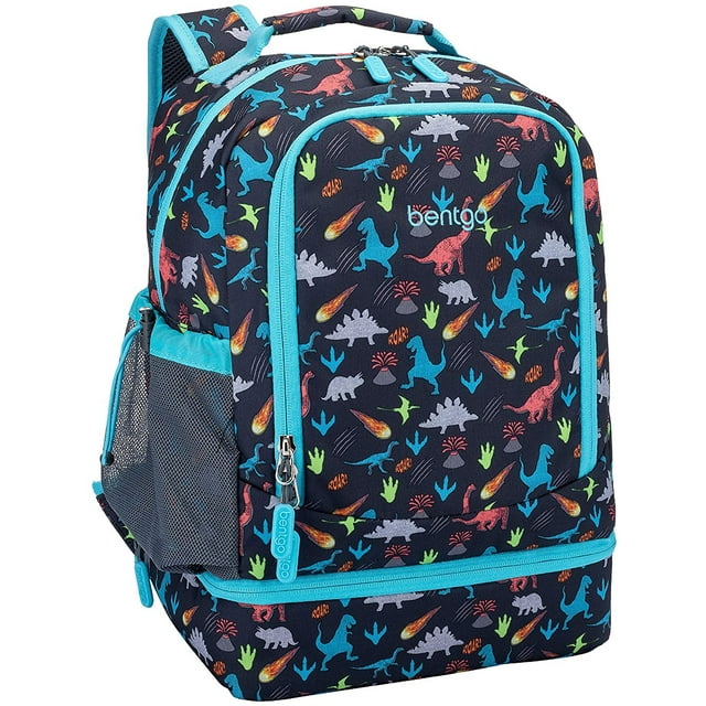 Mochila Térmica 2 en 1 Bentgo Kids Prints: Duradera, Ligera, Estampados Coloridos para Niños, Tejido Resistente al Agua (Dinosaurio)