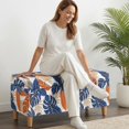 thumbnail image 2 of FOR U DESIGNS Hawaii Monstera Leaf Print Ottoman Cover Stretch Flip-Top Storage Bench Slipcover, Washable Footstool Protector with Elastic Bottom, Anti-Slip Soft Furniture Slipcover for Pets Kids, 2 of 7