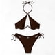 thumbnail image 4 of Trajes de baño para mujer, conjunto de traje de baño con cordones, estilo dividido, color sólido, informal, a la moda, para mujer, trajes de baño para mujer, traje de baño para mujer, trajes de baño d, 4 of 6