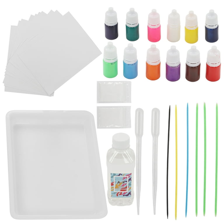Marbling Paint Art Kit, Water Art Paint Set Interesting Relaxing DIY  Painting 12 Colors 6ml For Party Game For School Activities 