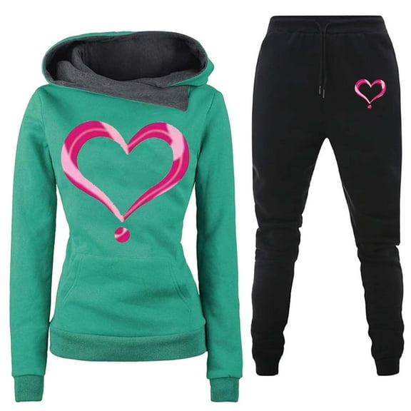 LINGLANG Fall Outfits For Women 2025 Trendy Sets Printed Long Sleeve Hoodie Pants Set With Pockets Casual Sweatsuit Lounge Set Matching Sets