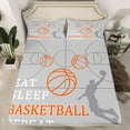 thumbnail image 2 of Castle Fairy Children Teens Adults Eat Sleep Basketball Twin Sheet Sets 3pcs,Grey Orange Twin Fitted Sheet Microfiber,Sport Gamer Breathable Flat Sheet,Ultra Soft Home Decor, 2 of 7