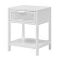 thumbnail image 5 of Rattan Nightstand with Drawers, Storage Cabinet for Bedroom, Living Room End Tables with Open Shelf, Bedside Table Sofa Table with Drawers for Bedroom, Living Room, White, 5 of 9