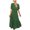 Green, variant on ICHUANYI Women's Casual New Trending Solid Color V Neck Lace-up Flared Sleeve Splicing Dress Spring Summer Clothing