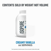 Isopure Zero Carb 100% Pure Whey Isolate Protein Powder, Lactose Free, Gluten Free, With Vitamins, Creamy Vanilla, 25g Protein Per Serving, 4.5 Lbs, 66 Servings (Packaging May Vary)