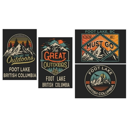 

Foot Lake British Columbia Souvenir 2x3 Inch Fridge Magnet The Great Outdoors Design 4-Pack