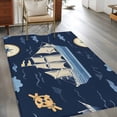 thumbnail image 3 of 3'x5' Area Rugs, Navy Blue Boat Coastal Indoor Outdoor Area Rug for Living Room Bedroom, Summer Sea Beach Ocean Nautical Washable Bathroom Rugs Kitchen Floor Carpet Mats Home Decor Aesthetic, 3 of 8