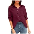 thumbnail image 6 of Tawop Womens Workout Tops Autumn Blouse Long Sleeve Usa Flag Wine 12, 6 of 7