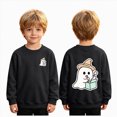 thumbnail image 2 of Child Boys Halloween Shirt for 5t 6t Boys Halloween T-shirt Boys Ghost Kids Shirt Crewneck Long Sleeve Graphic Top Toddler to Youth Boys Clothes Size 5-6 Years, 2 of 9