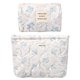 thumbnail image 1 of Bolsa de maquillaje Sminra Floral de algodón acolchada para viajes, 2 unidades, azul, 1 of 7