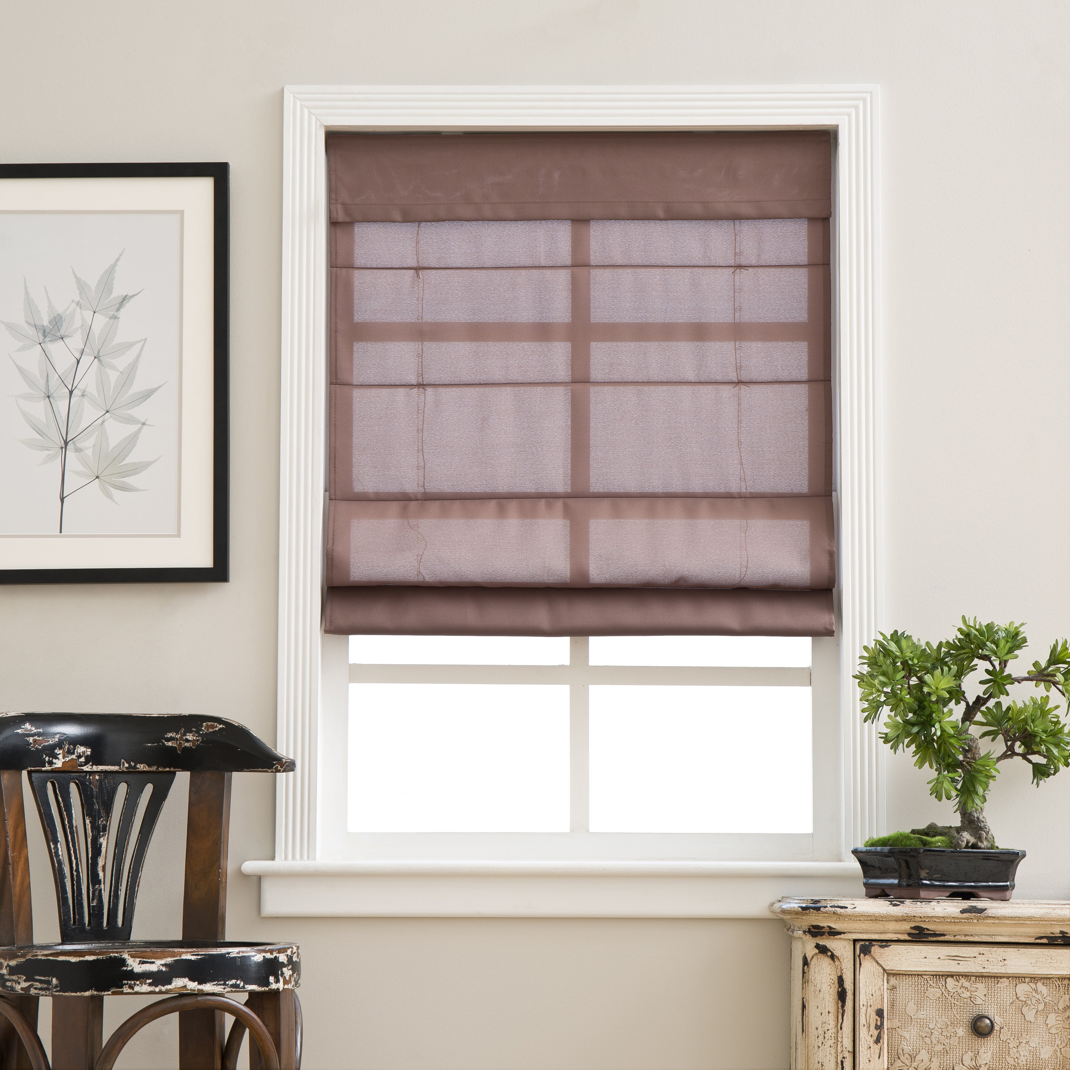 Arlo Blinds Espresso Cordless Fabric Roman Light Filtering Shade