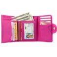 thumbnail image 3 of Big Skinny Women's Nylon Microfiber Trixie Trifold Women's Wallet, holds up to 30 cards (Fuchsia), 3 of 5