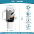 thumbnail image 5 of 40 oz Tumbler with Handle and Straw Lid Panda Chef Hold Pizza Insulated Vacuum Water Bottle Stainless Steel Travel Cup, 5 of 8