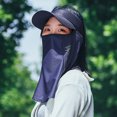 thumbnail image 3 of Masque Facial en Soie Glacée d'Été - Protection UV Respirante et Coupe-Vent pour Activités Extérieures comme le Vélo, la Randonnée, la Course - Guêtre Confortable pour Visage et Cou avec Design en Maille (Noir/violet), 3 of 6