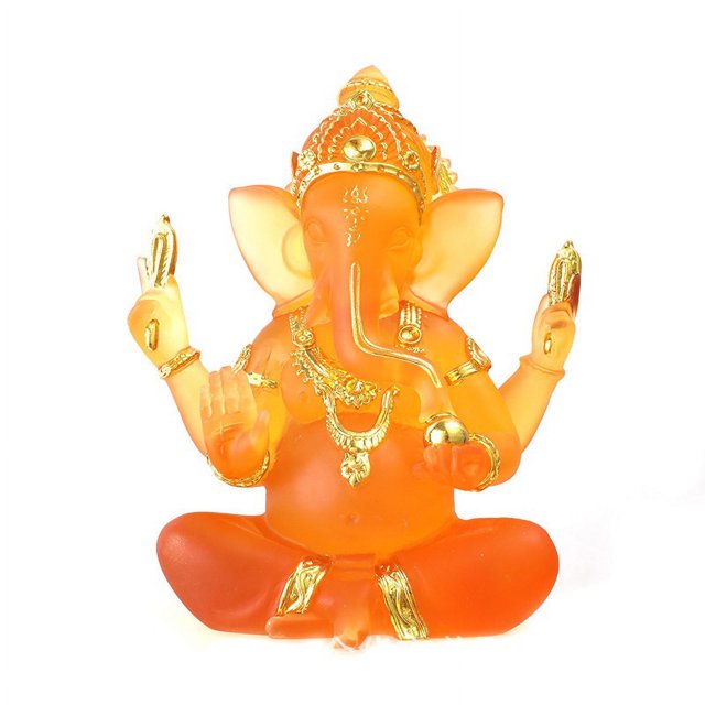Estatuas de Ganesha, estatua del dios elefante hindú, escultura de cristal de resina, ídolo de la suerte Ganesh, figura decorativa, regalos para el hogar, la oficina, la decoración del coche